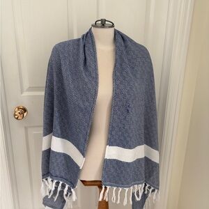 Trina Turk Blue and White Geometric Wrap